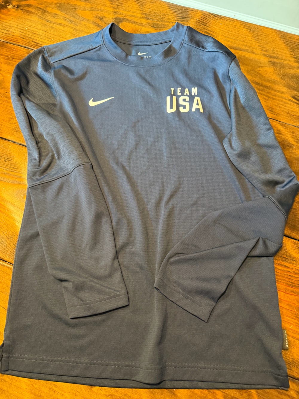 Nike Team USA Long Sleeve Activewear Shirt Navy Men’s S